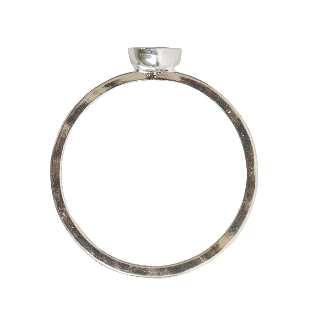 Ring Hammered Thin Bitsy Circle Size 9Sterling Silver Plate