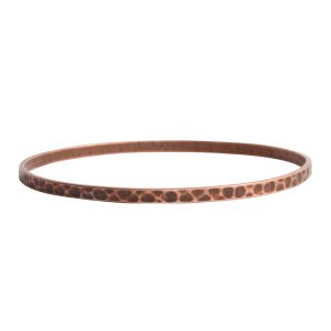 Bangle Bracelet Hammered ThinAntique Copper