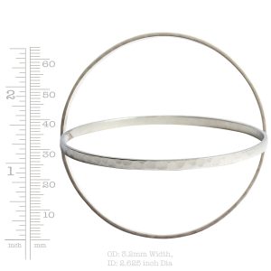 Bangle Bracelet Hammered Thin<br>Sterling Silver Plate