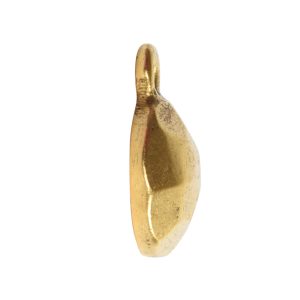 Charm Flat Back Faceted Circle 9mm Single Loop<br>Antique Gold