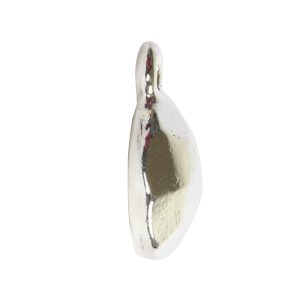 Charm Flat Back Faceted Circle 9mm Single Loop<br>Sterling Silver Plate