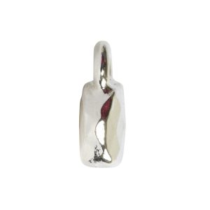 Charm Faceted Circle 6mm Single Loop<br>Sterling Silver Plate