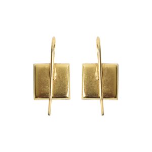 Earrng Wire 10mm Square<br>Antique Gold NF