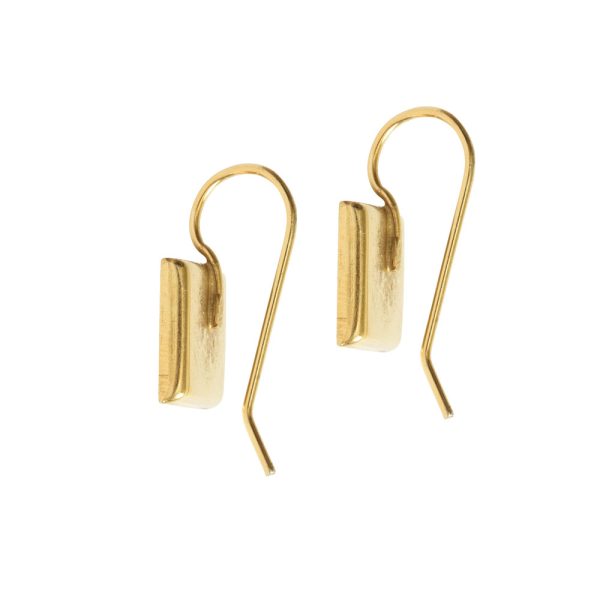 Earrng Wire 10mm SquareAntique Gold NF