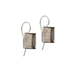 Earrng Wire 10mm Square<br>Antique Silver NF