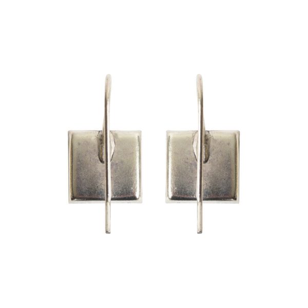 Earrng Wire 10mm SquareAntique Silver NF