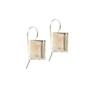 Earrng Wire 10mm Square<br>Sterling Silver Plate NF