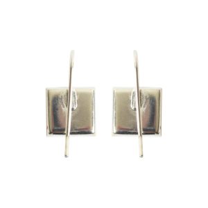 Earrng Wire 10mm SquareSterling Silver Plate NF
