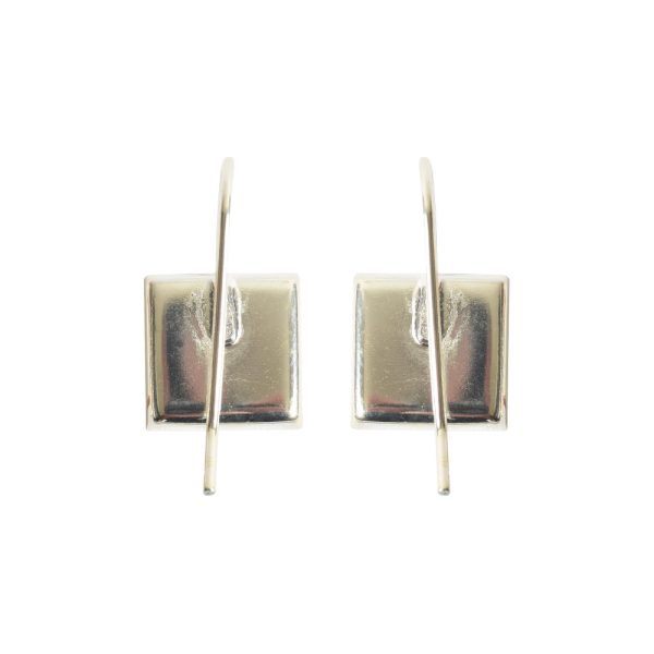 Earrng Wire 10mm SquareSterling Silver Plate NF