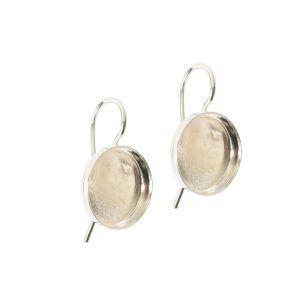 Earring Wire 12mm Circle<br>Sterling Silver Plate NF