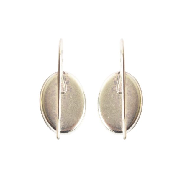 Earring Wire 14x10mm OvalSterling Silver Plate NF