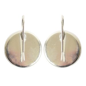 Earring Wire 18mm CircleSterling Silver Plate NF