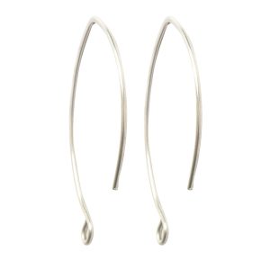 Ear Wire V-Style 33mm<br>Sterling Silver Plate
