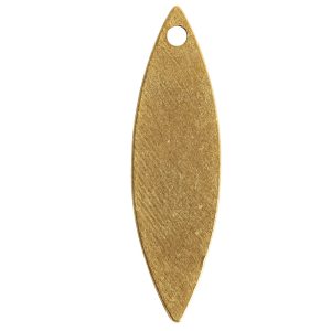 Flat Tag Grande Navette Single Hole<br>Antique Gold