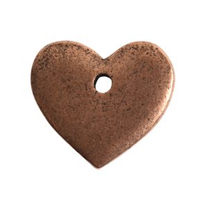Flat Tag Mini Heart Single Hole<br>Antique Copper
