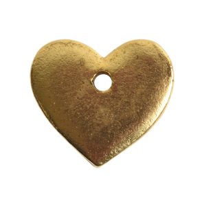 Flat Tag Mini Heart Single HoleAntique Gold