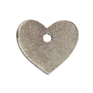 Flat Tag Mini Heart Single HoleAntique Silver