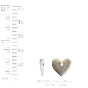 Flat Tag Mini Heart Single Hole<br>Antique Silver