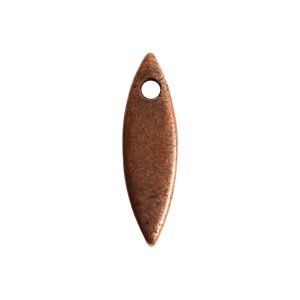 Flat Tag Mini Navette Single Hole<br>Antique Copper