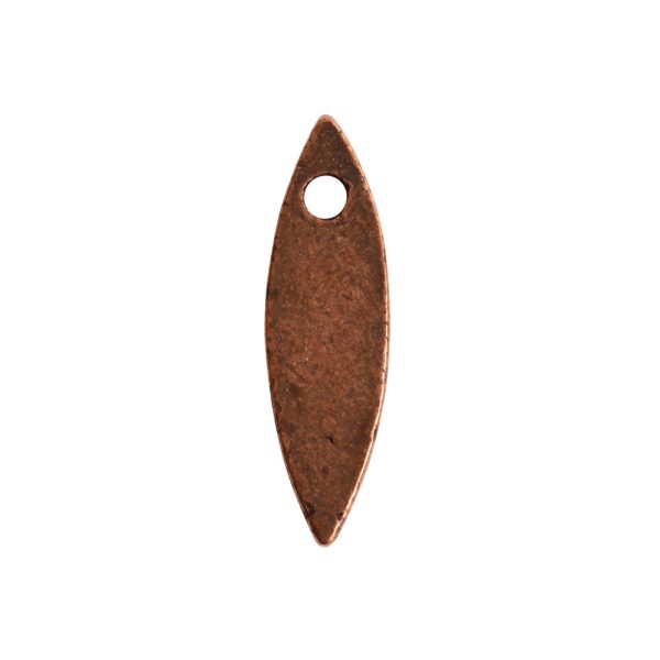 Flat Tag Mini Navette Single HoleAntique Copper