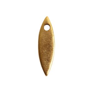 Flat Tag Mini Navette Single Hole<br>Antique Gold