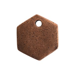 Flat Tag Mini Hexagon Single HoleAntique Copper