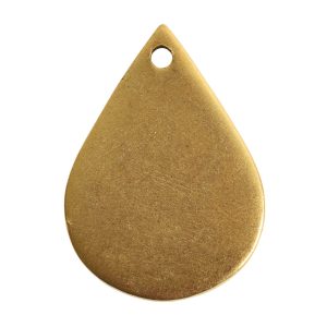 Flat Tag Small Drop Single HoleAntique Gold