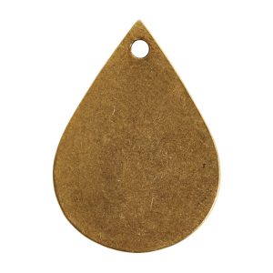 Flat Tag Small Drop Single Hole<br>Antique Gold