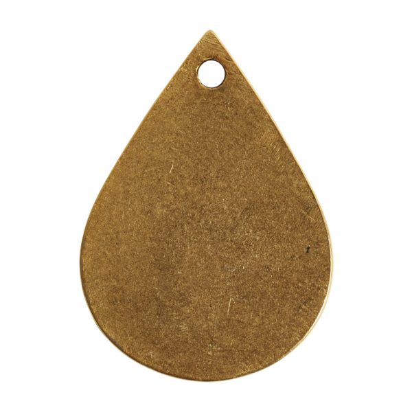 Flat Tag Small Drop Single HoleAntique Gold