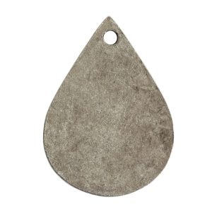 Flat Tag Small Drop Single Hole<br>Antique Silver