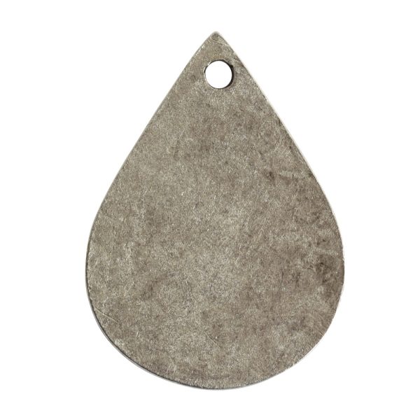 Flat Tag Small Drop Single HoleAntique Silver