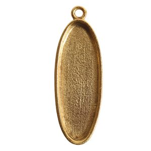 Grande Pendant Oval Narrow Single Loop<br>Antique Gold