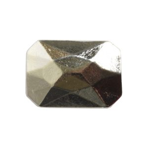 Metal Bead Faceted Rectangle 13x9mmSterling Silver Plate