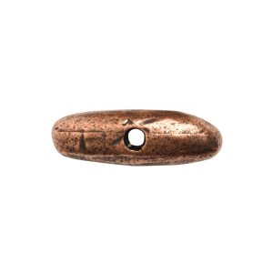 Metal Bead Organic Tube Horizontal 17mm<br>Antique Copper