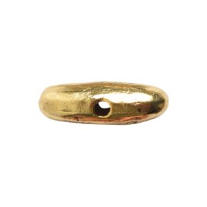 Metal Bead Organic Tube Horizontal 17mm<br>Antique Gold