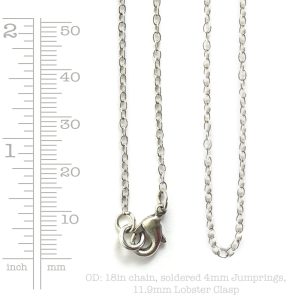 Necklace Delicate Link Cable Chain 18 Inch<br>Sterling Silver Plate