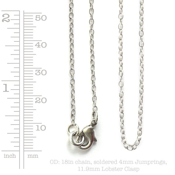 Necklace Delicate Link Cable Chain 18 InchAntique Silver