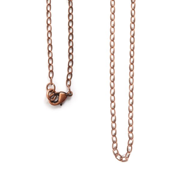 Necklace Fine Textured Cable Chain 18 InchAntique Copper