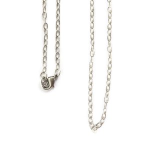 Necklace Fine Textured Cable Chain 18 Inch<br>Antique Silver