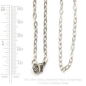 Necklace Fine Textured Cable Chain 18 Inch<br>Sterling Silver Plate