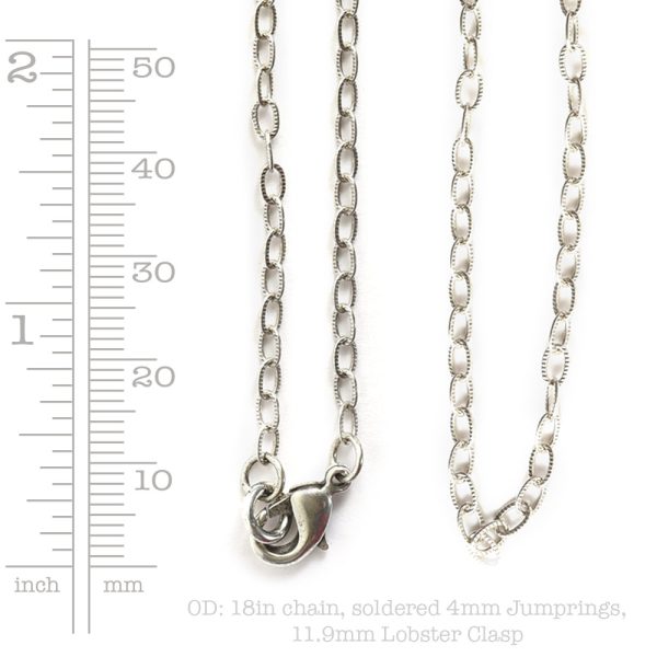 Necklace Fine Textured Cable Chain 18 InchAntique Silver
