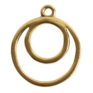 Open Pendant Split Large Cirlce Eclipse Single Loop<br>Antique Gold