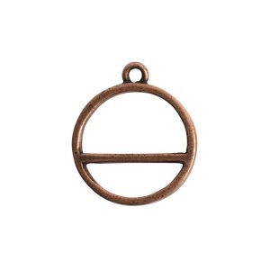 Open Pendant Split Large Circle Horizon Single LoopAntique Copper
