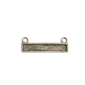 Itsy Link Double Loop Rectangle HorizontalAntique Silver