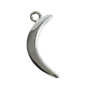 Charm Primitive Crescent Moon<br>Sterling Silver Plate