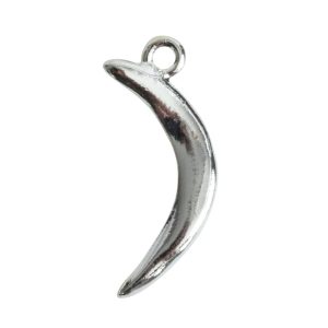 Charm Primitive Crescent Moon<br>Sterling Silver Plate