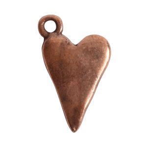 Charm Primitive Drop Heart<br>Antique Copper