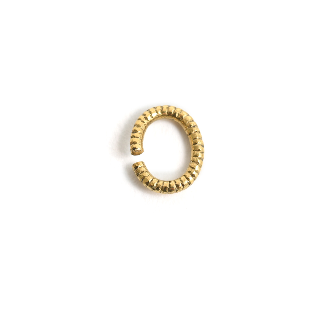 Jumpring 6mm Textured Oval<br>Antique Gold