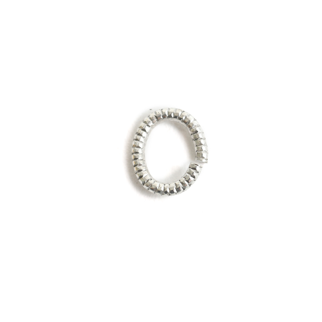 Jumpring 6mm Textured Oval<br>Antique Silver