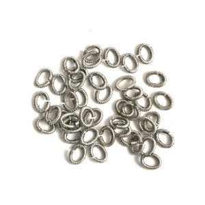 Jumpring 6mm Textured Oval<br>Antique Silver